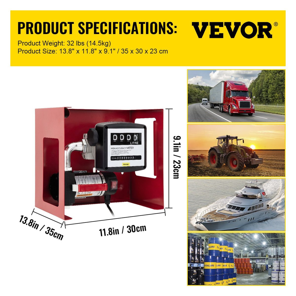 40 L dieselpump, eldningsoljepump, 300 W självsugande oljepump, oljesugpump, självsugande, dieselbränsleöverföringspump, automatisk räknarpump