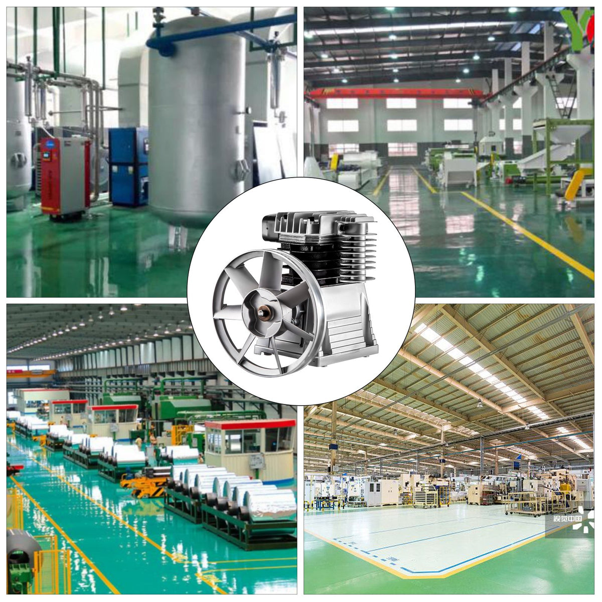 Industrial 3HP Air Compressor Head Pump Motor 160PSI 1300/min Single Stage Twin Cylinder Aluminum Air Compressor Head Piston Style Splash Lubrication Pump Single Stage
