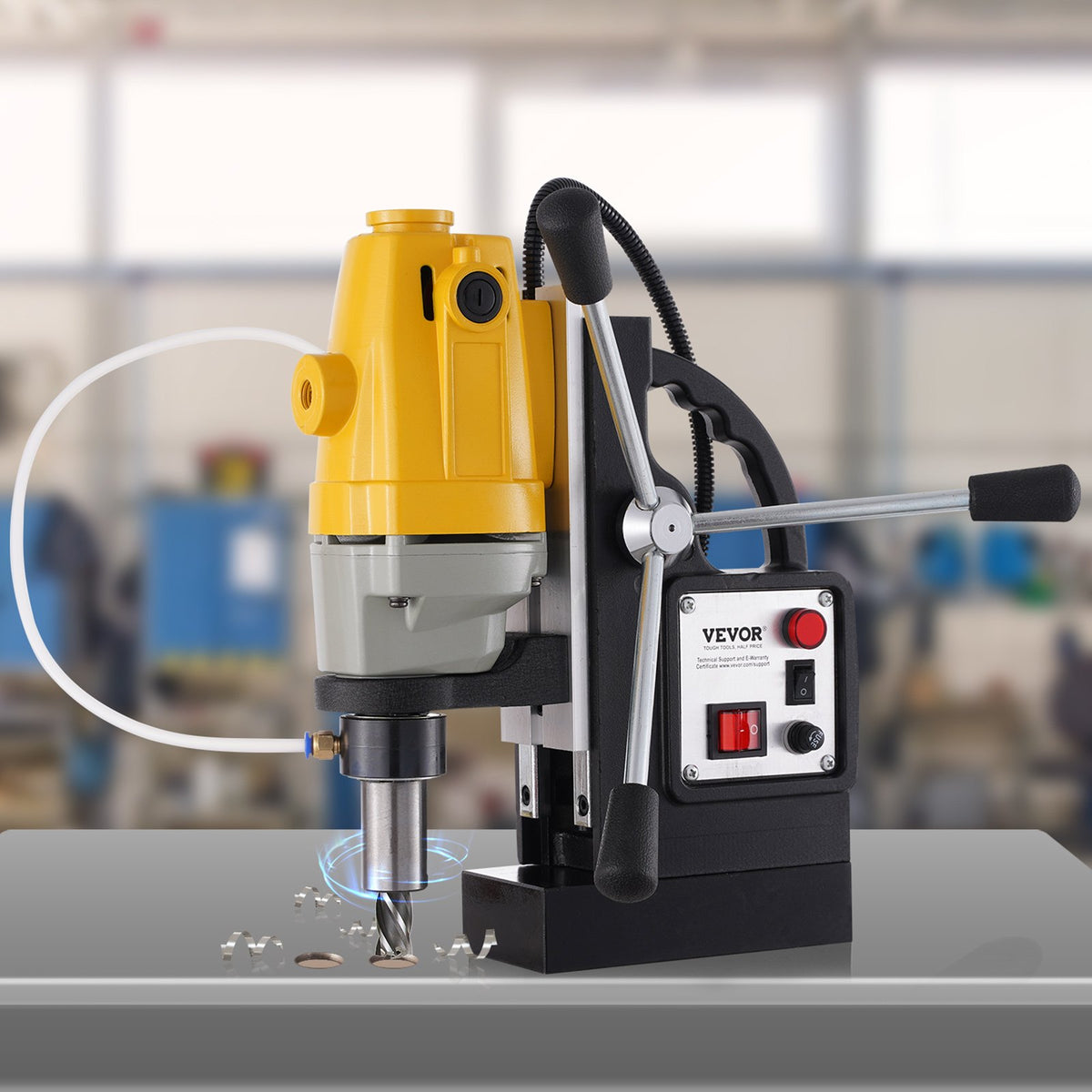 1100W magnetisk borrpress 12000 N magnetkraft med 6 st HSS ringformade skärbitar