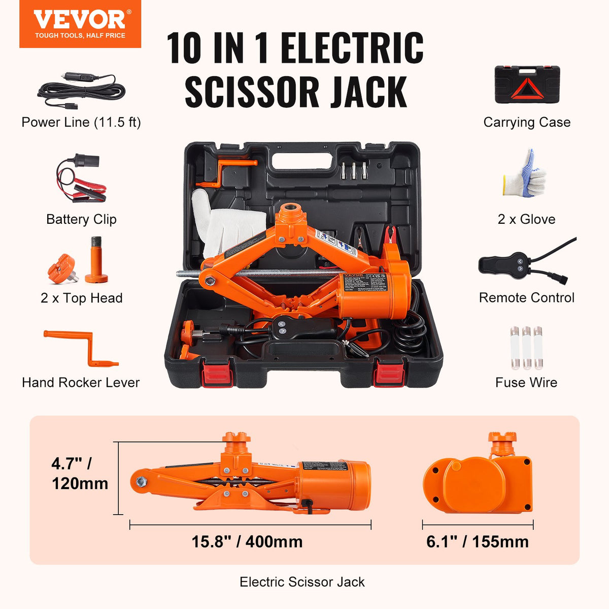 Electric Car Jack Floor Jack 3 Ton Electric Scissor Jack Car Repair Tool