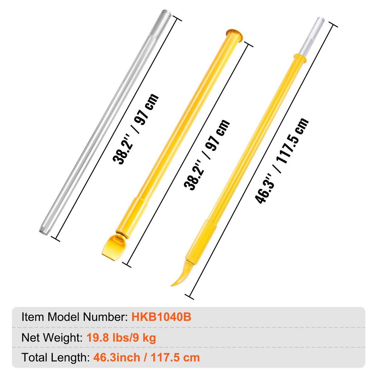 Tire Bead Breaker Slide Hammer, 117.6 cm Length Heavy Duty Steel Tire Bead Breaker, Portable Tire Changing Sliding Impact for Car Truck Trailer Tire Removal