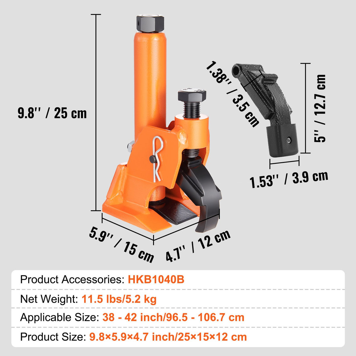Manual Tire Bead Breaker, 96.5-106.7 mm Tires Changer Tool with Rubber Pad, Protect Aluminum Alloy Hubs, Easy-Operated Tire Repair Tool for ATVs/UTVs, Tractors, Trucks, Cars, Heavy Duty Tires