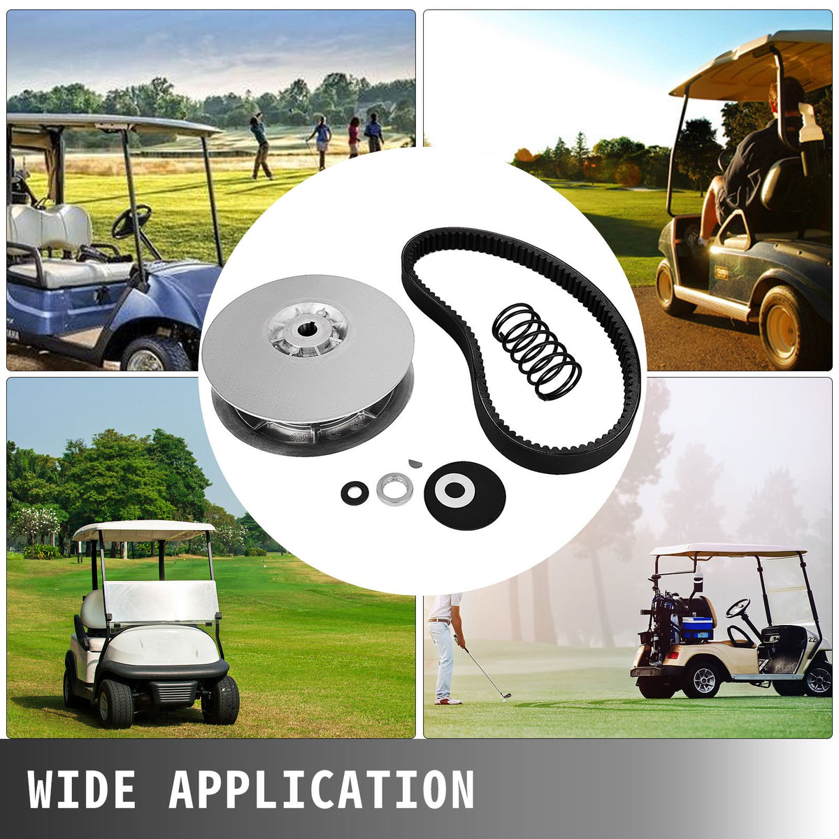 Bakre kopplingssats för Yamaha bensindriven golfbil G2-G22 1985+ Sekundärkopplingssats med rem JN6-G6201-03 JN6-G6201-04, Silver