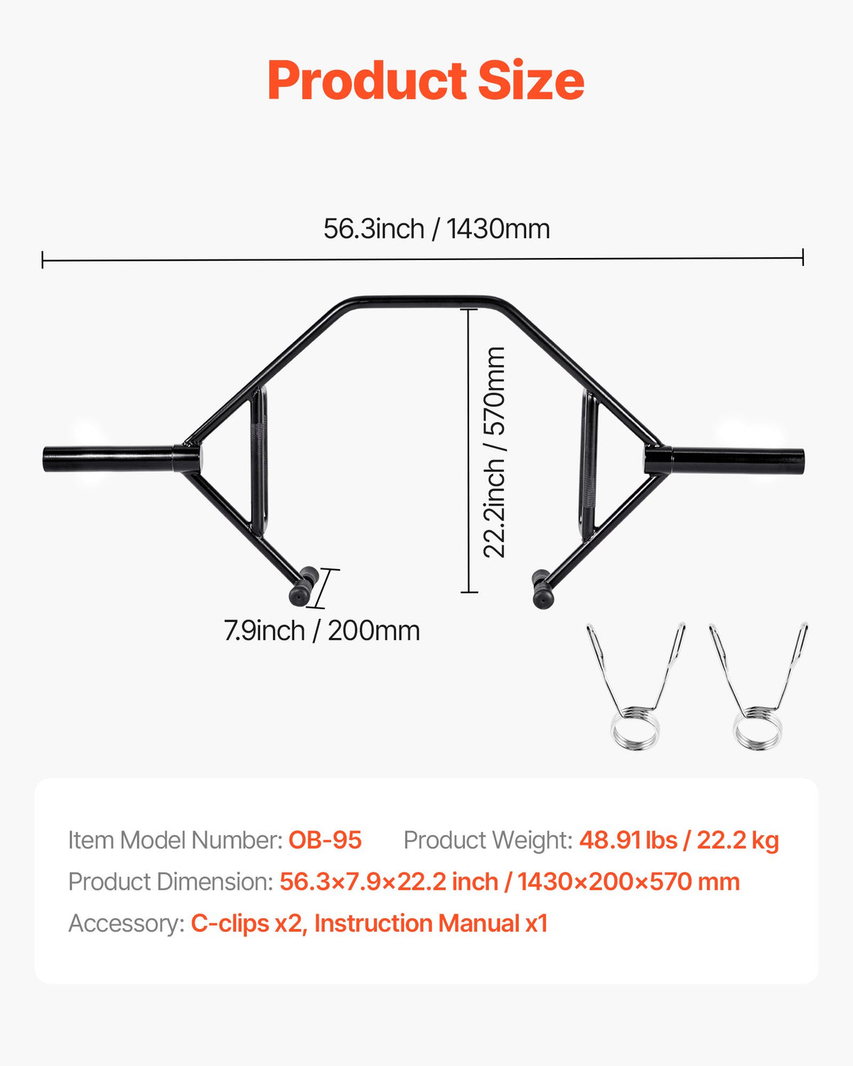 Trap Bar Hex Bar, öppen sexkantsstång, 50 mm 360 kg kapacitet Shrug Bars med räfflade grepp, tyngdlyftnings- och styrketräningsutrustning, hemmagym för knäböj, marklyft, axelpress
