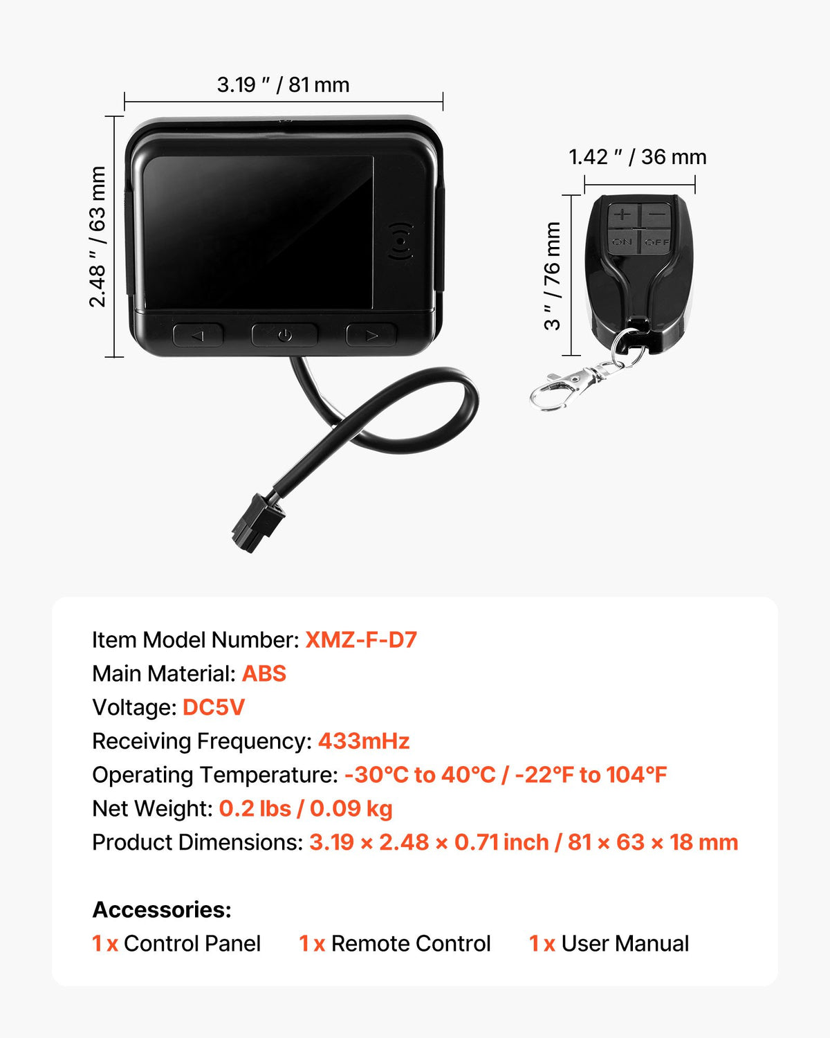 Dieselluftvärmareregulator, DC5V universal dieselluftvärmareregulator termostatbrytare, parkeringsvärmareregulatorer med LCD-skärm och fjärrkontroll, passar för 2KW/5KW/8KW dieselvärmare