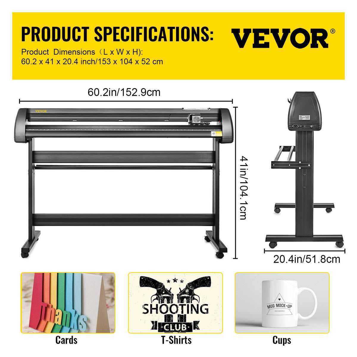 Vinylskärare/plotter 53” Signmaster-programvara Skyltmaskin 1350 mm pappersmatning Vinylskärare/plotter med stativ (53” 1350 mm)