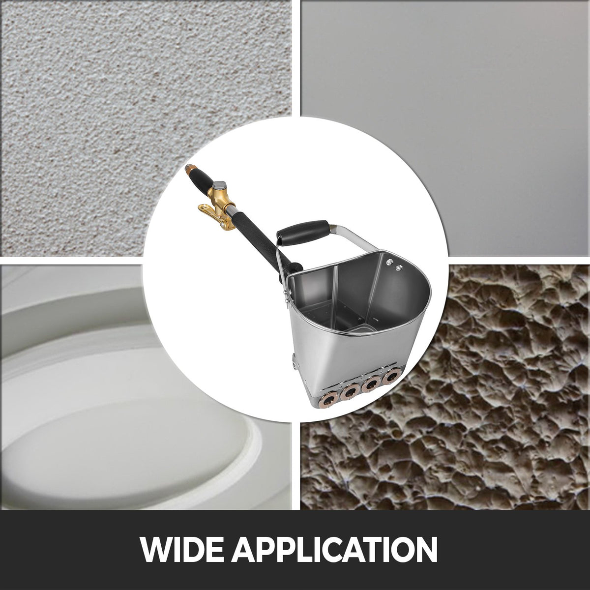 4 Jet Cement Mortar Spray Gun, Stucco Sprayer 4 Jet Hopper Plaster Concrete Cement Sprayer Gun Spraying, Stucco Spray Gun Exquisite Handles, Concrete Ceiling Spray Gun