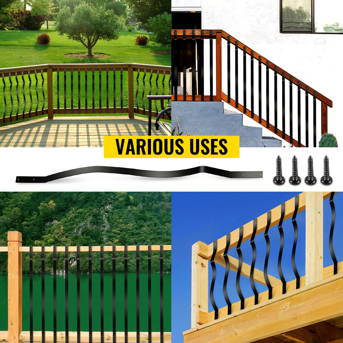 Däckbalustrar Metalldäckspindar 51-pack 32,25 tums järnräcke