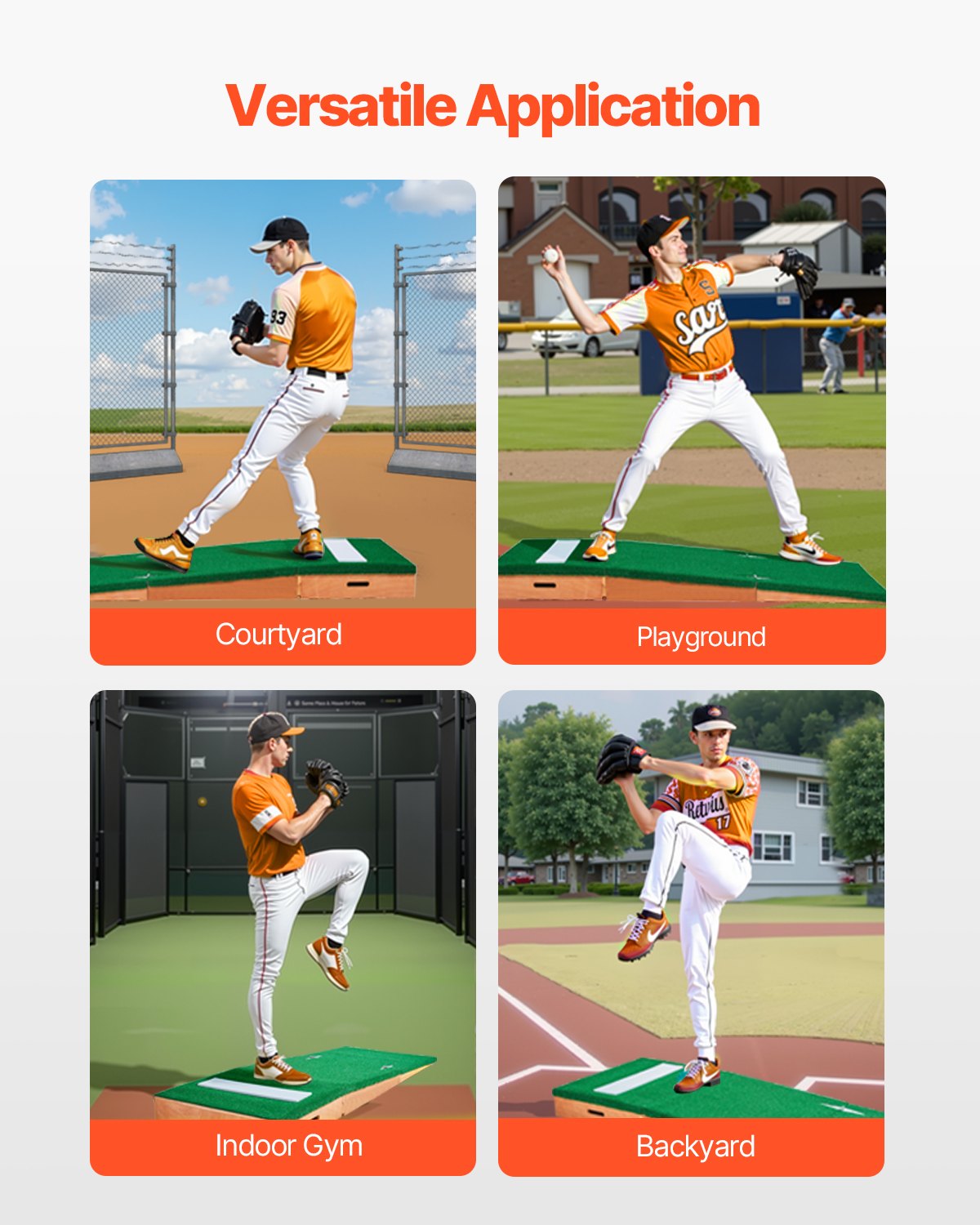 Pitching Mound, bärbar basebollkastarhög, 85 tum inomhus- och utomhusutrustning för pitchingövning, softbollshjälpmedel med antifade-gräs, pitchinggummi, justerbar bas