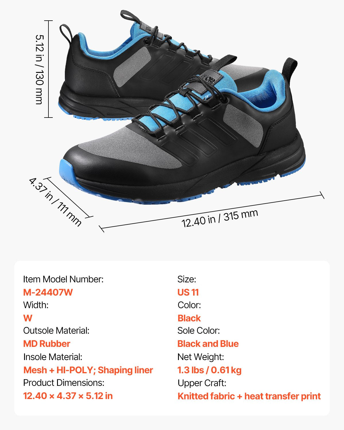 Crosstrainingskor, W-vidd sneakers UK storlek 10, skor med bred tåbox, stöd för hålfoten och justerbar snörning, träningsskor för löpning, gymnastik, hundpromenader och tyngdlyftning (svart)
