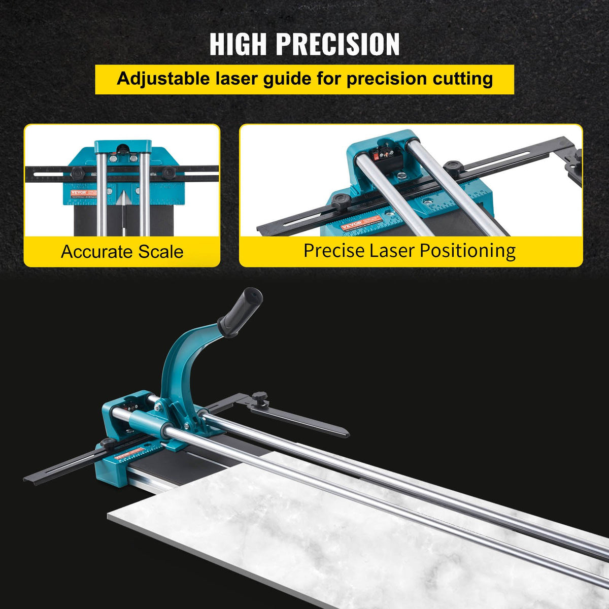 1200MM Tile Cutter, High Precision Manual Ceramic Floor Tiles Tile Cutter, 48 Inch Cutting Machine for Precision Cutting