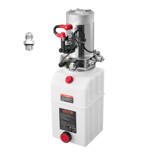7 L Hydraulic Power Unit, Single Acting Dump Trailer Pump, 22 MPa Max Relief Pressure & 3.4 L/min Flow Rate, DC 12V Hydraulic Pump with Metal Reservoir for Dump Trailer Car Lifting