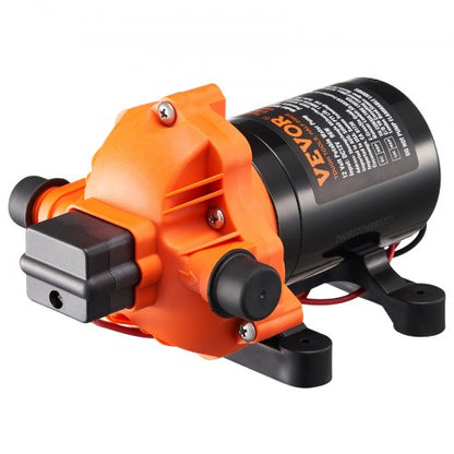 12V membranpump, 3 GPM (11,36 L/min), 3-kammars 12-volts DC-vattenpump med automatisk tryckbrytare 2,7–6,9 bar (40–100 PSI) justerbar, 3,4 bar (50 PSI), 12,7 mm (1/2 tum) MNPT-port, för husbil, yacht, food truck, husbil, marin