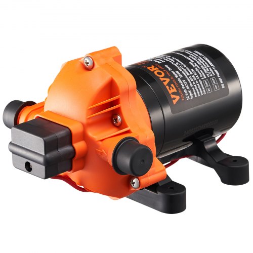 12V membranpump, 3,5 GPM (13,25 L/min), 3-kammars 12-volts DC-vattenpump med automatisk tryckbrytare 2,7–6,9 bar (40–100 PSI) justerbar, 3,4 bar (50 PSI), 12,7 mm (1/2 tum) MNPT-port, för husbil, yacht, food truck, husbil, marin