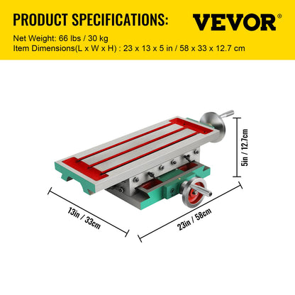 Fräsbord 17,7×6,7 tum (450 x 170 mm) Slidfräsbord 30 kg Multifunktionsarbetsbord Kryssfräsmaskin 2 axlar 4-vägs för alla borrstativ Bänkborrning Fräsmaskin