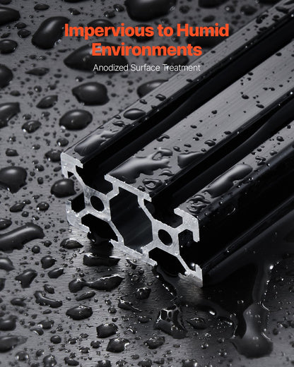 5 st. 78,7 tum (2000 mm) T-spår 2040 aluminiumprofil, anodiserad linjär skena enligt europeisk standard, höghållfast extruderad aluminiumskena för 3D-skrivare, CNC-maskin DIY, lasergravering, svart
