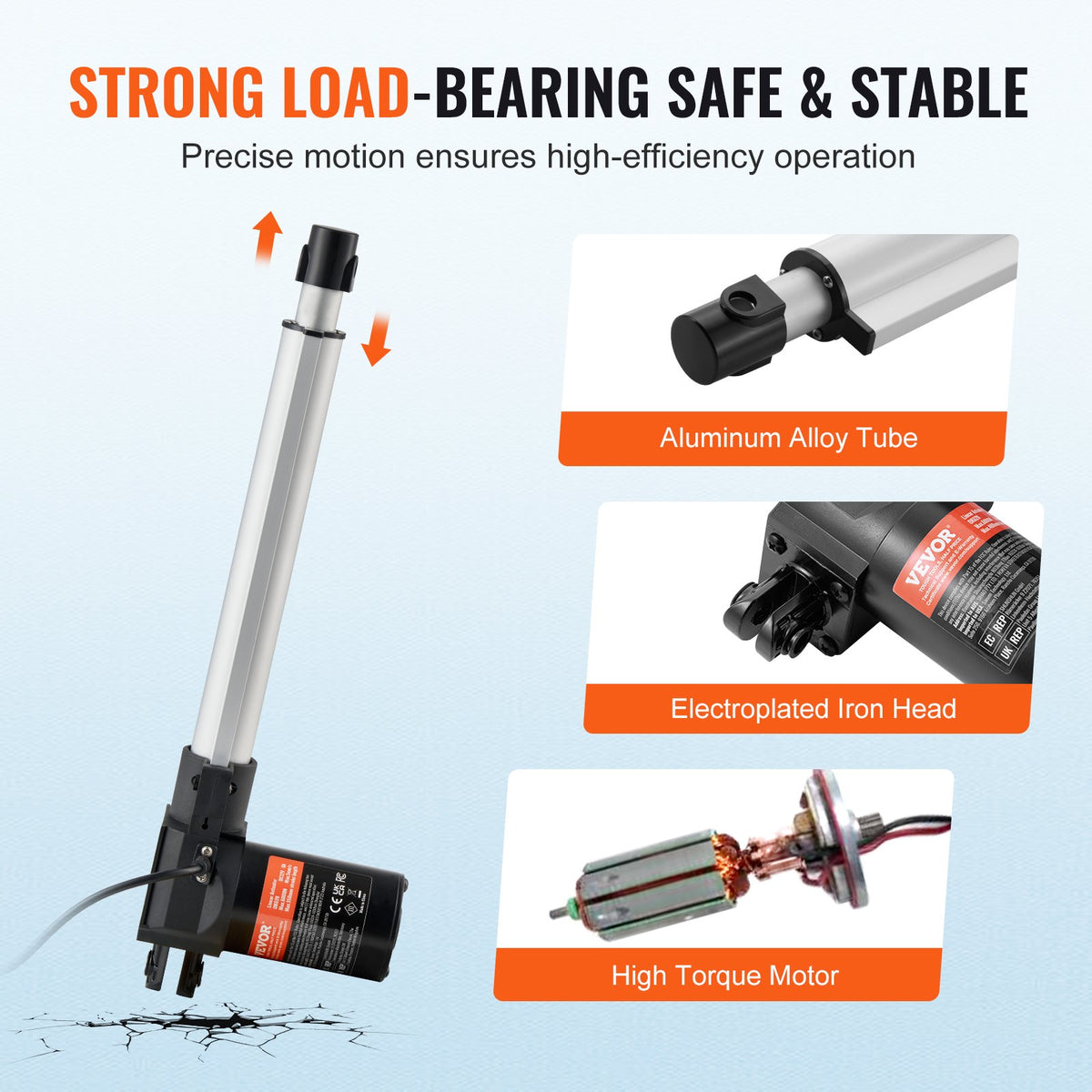 24V linjärt ställdonskit 25,4 cm 2,5 cm/s 99,8 kg/1000N med IP44-skydd