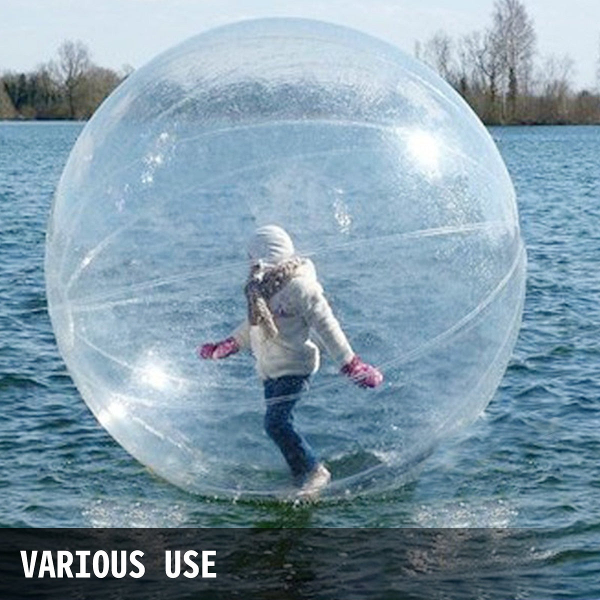 2M Walk on Water Walking Ball Roll Uppblåsbar Zorbboll med tysk dragkedja PVC