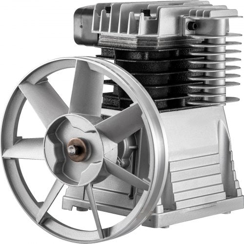Industriell 3HP luftkompressorhuvudpumpmotor 160PSI 1300/min Enstegs dubbelcylindrig aluminiumluftkompressorhuvud Kolvformad stänksmörjningspump Enstegs