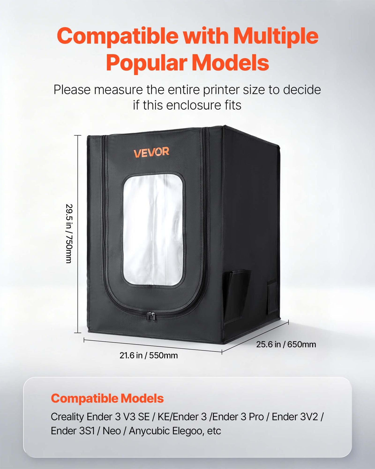 3D Printer Enclosure, Dustproof Waterproof Oxford Cloth 3D Printer Tent, Constant Temperature Protective Case with LED Lighting, Compatible with Creality/ELEGOO/Anycubic Multiple Popular Models