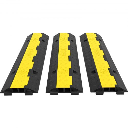 Cable Protector 101x24.5x5cm 3 Pack of 2 4989.5 kg per Axle Capacity Protective Wire Cord Ramp Driveway Rubber Traffic Speed Bumps