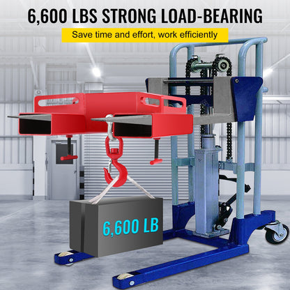 3 tons gaffeltruckslyftkrok 6000 LBS/3000 KG kapacitet lyfttruck gaffellyft svängbar krok mobilkran gaffeltrucktillbehör
