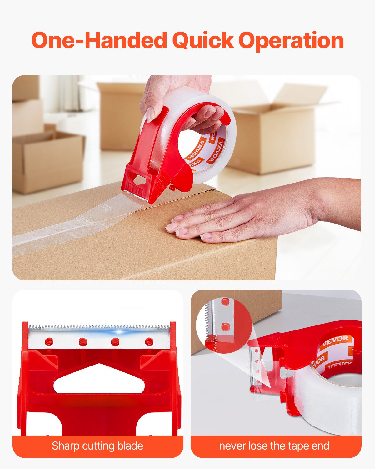 Clear Packing Tape, 3 inches Core, 12 Rolls 1.88 Inches x 65 Yards Packing Tape with Dispenser, 2.7 Mil Heavy Duty Packaging Tape Designed for Moving, Storage and Packing, Shipping and Mailing