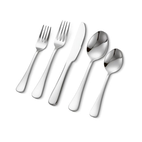 30-delars bestickset, livsmedelsklassade bestick i rostfritt stål, spegelblank bestickset, diskmaskinssäkert porslin för kök och hem, plats för 6 personer, inklusive kniv, gaffel och sked