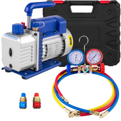 233 L/min (4CFM) 246W (1/3HK) Vakuumpump AC vakuumpump AC vakuumpump vakuumkammare vakuumtorkpump HVAC Kylning R22 R12 R134A R502 Luftkonditioneringsadapter AC