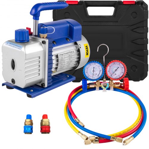 233 L/min (4CFM) 246W (1/3HK) Vakuumpump AC vakuumpump AC vakuumpump vakuumkammare vakuumtorkpump HVAC Kylning R22 R12 R134A R502 Luftkonditioneringsadapter AC