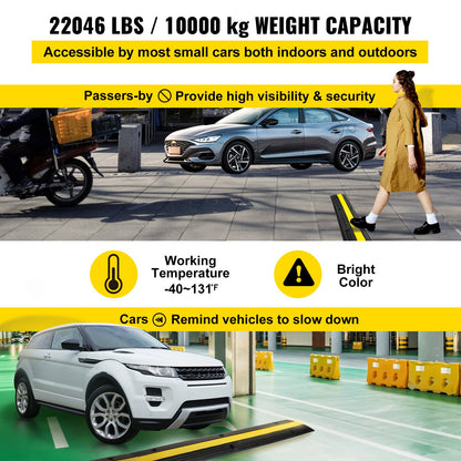 4 Pack of 1-Channel Rubber Cable Protector Ramps 102x15.5x3 cm Heavy Duty 8164.7 kg Load Capacity Cable Wire Cord Cover Ramp Speed Bump Driveway Hose Cable Ramp Protective Cover
