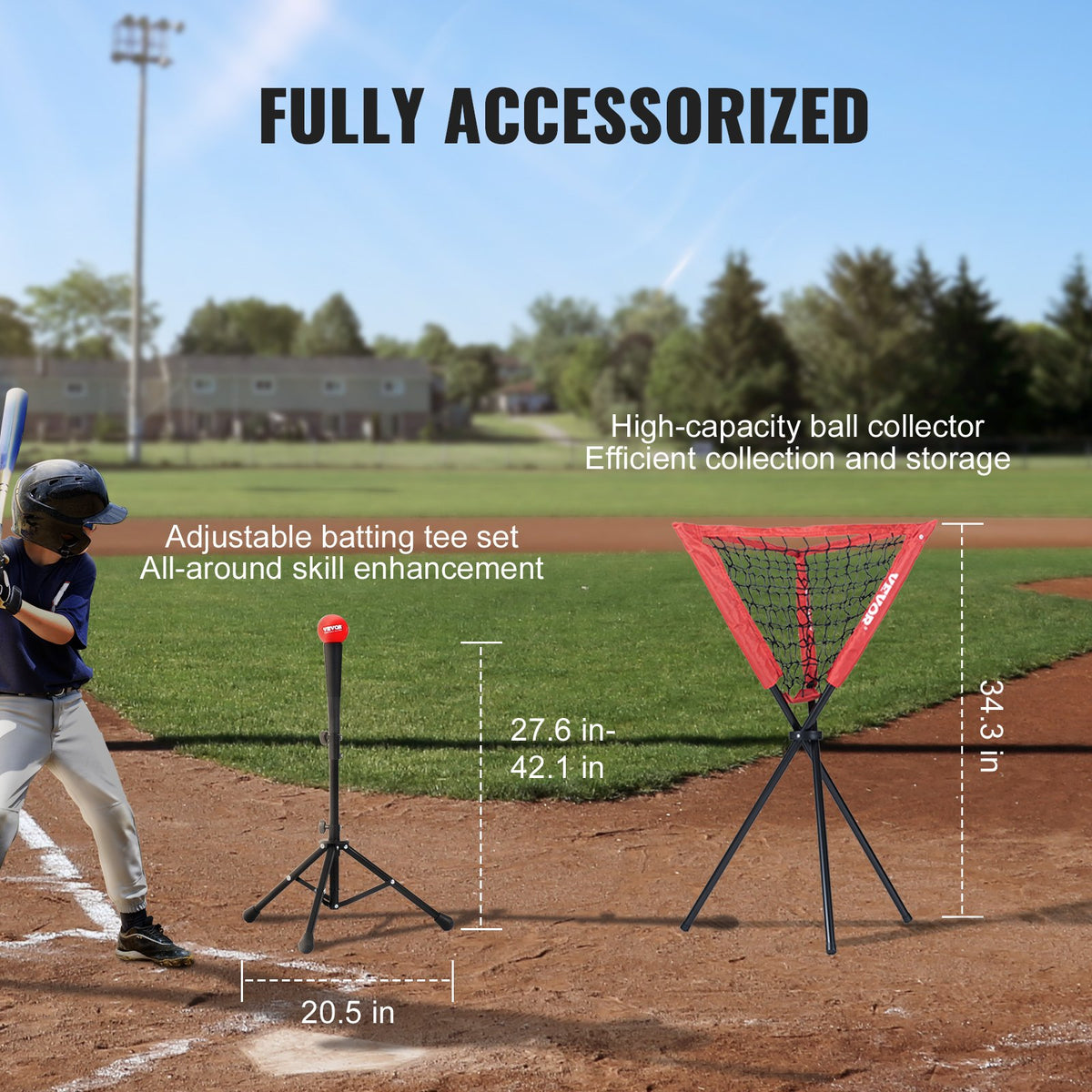 7x7 fot baseboll softboll träningsnät, bärbart basebollträningsnät för att slå och fånga pitching, backstop basebollutrustning med rosettram, bärväska, slagzon, boll, tee, bollsamlare