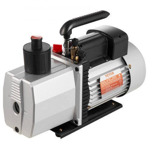 483 l/min (8 CFM) tvåstegs roterande lamellvakuumpump för professionellt bruk 15 mikron 559 W (3/4 hk)