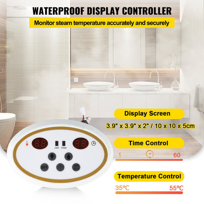 9KW ånggenerator Ånggenerator för spa-rum Digital display Ånggenerator 35 ℃-55 ℃ Bastu Ånggenerator för hem Kommersiell ånggeneratorkit Ångbadsgenerator