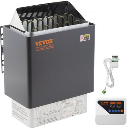 9KW Electric Dry Sauna Heater Stove W/External Controller Stainiless Steel for 9-13m3 Room