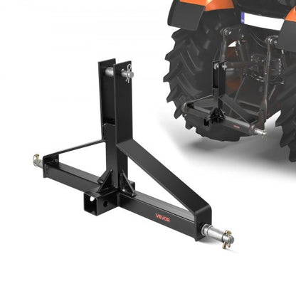 3-punkts dragkrok med 5 cm fäste, 3-punkts snabbkoppling för traktorer i kategori 1, kapacitet 1460 kg, dragstångsadapter, kompatibel med Kubota, Mahindra, Ford, Yanmar, John Deere