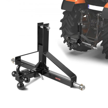 3-punkts dragkrok med 2-tums fäste, 3-punkts snabbfäste, dragstångsadapter för kraftig traktor, kompatibel med Kubota, Mahindra, Ford, Yanmar, John Deere, Massey Ferguson