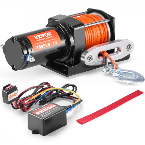 Elektrisk vinsch ATV UTV 1587,6 kg Syntetiskt rep Vattentät Kabelstyrd