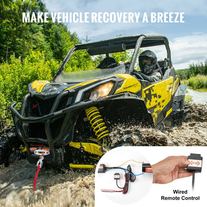 Elektrisk vinsch ATV UTV 1587,6 kg Syntetiskt rep Vattentät Kabelstyrd