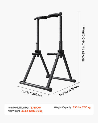 Pull Up Bar, 150kg Capacity Portable Pullup Bar Station, Pullup Bars Free Standing with Triangular Structure & Heavy-Duty Steel Tube, 9 Level Height Adjustment Gravity Fitness for Arms, Back