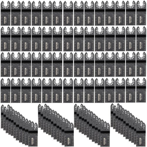 100 st oscillerande sågblad, snabbkopplingssats för multiverktyg, HCS-verktygsblad för trä, plast, kompatibel med Dewalt, Dremel, Fein, Worx, Bosch, Makita, Milwaukee