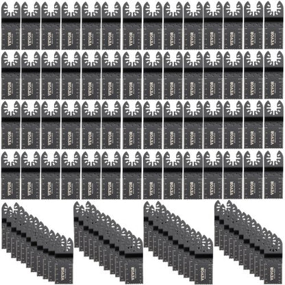 100 st oscillerande sågblad, snabbkopplingssats för multiverktyg, HCS-verktygsblad för trä, plast, kompatibel med Dewalt, Dremel, Fein, Worx, Bosch, Makita, Milwaukee