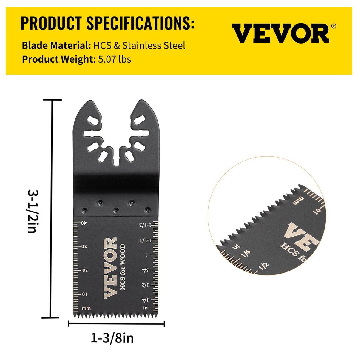 100 st oscillerande sågblad, snabbkopplingssats för multiverktyg, HCS-verktygsblad för trä, plast, kompatibel med Dewalt, Dremel, Fein, Worx, Bosch, Makita, Milwaukee