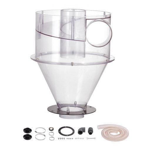 Cyklonavskiljare, 4" eftermonterad cyklonavskiljare för dammsugare, ABS-dammavskiljare med 2" håls ytterdiameter och slang för våt-/torrsugare, passar 18,9-37,85L tank (exklusive tank)