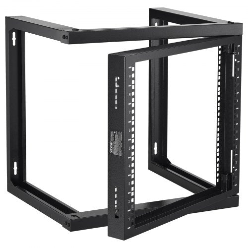 9U väggmonterat rack 68,04 kg öppen ram server nätverksrack svart 530x450x520 mm