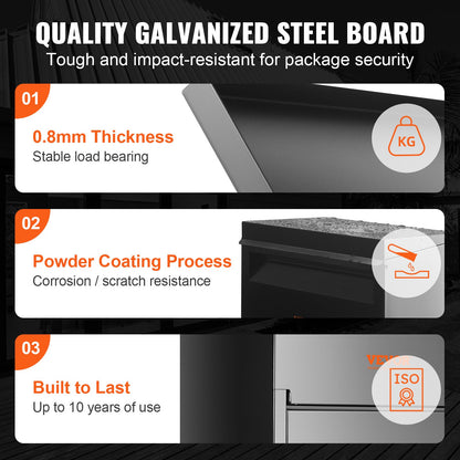 Package Delivery Boxes for Outside 35.3 x29.5x106.7 cm, Galvanized Steel Delivery Box for Packages With Coded Lock, Anti-theft Baffle, IPX3 Waterproof Package Drop Box for Outside, Porch, Curbside