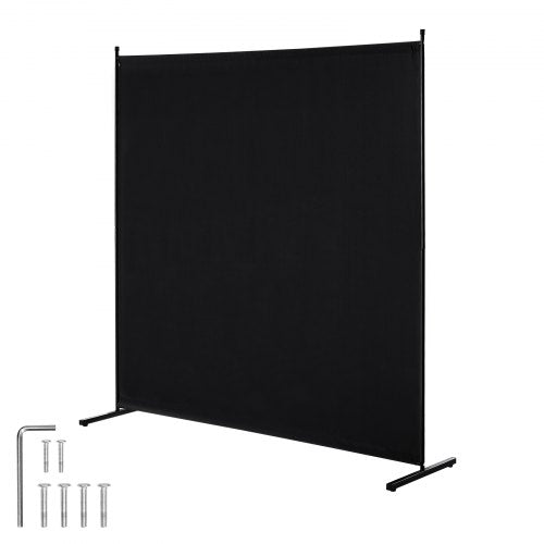 Room Divider, Single Panel Room Divider, 6FT Privacy Screen Indoor, Partition Divider for Room Separation, Freestanding Room Divider Panel for Office, Bedroom, Black