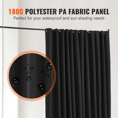 Room Divider, Portable Panel Room Divider with Wheels Curtain Divider Stand, Freestanding Room Divider Privacy Screen for Office, Bedroom, Dining Room, Study, Black