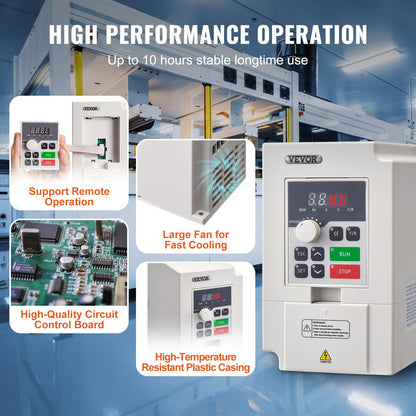 VFD 3HP, 2,2 kW, 5 A, 3-fas AC 380 V ingång till 3-fas AC 0 - 380 V utgång Variabel frekvensomriktare, 50/60 Hz ingång, 0-2000 Hz utgång VFD för spindelmotorns varvtalsreglering