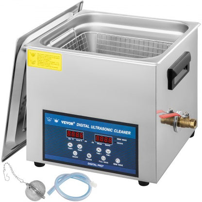10L Ultraljudsrengörare Dubbelfrekvens Ultraljudsrengöringsmaskin med värmare Smyckesrengörare för Smyckesdelar Glasögonring Protesinspelning Kretskort 28/40KHz